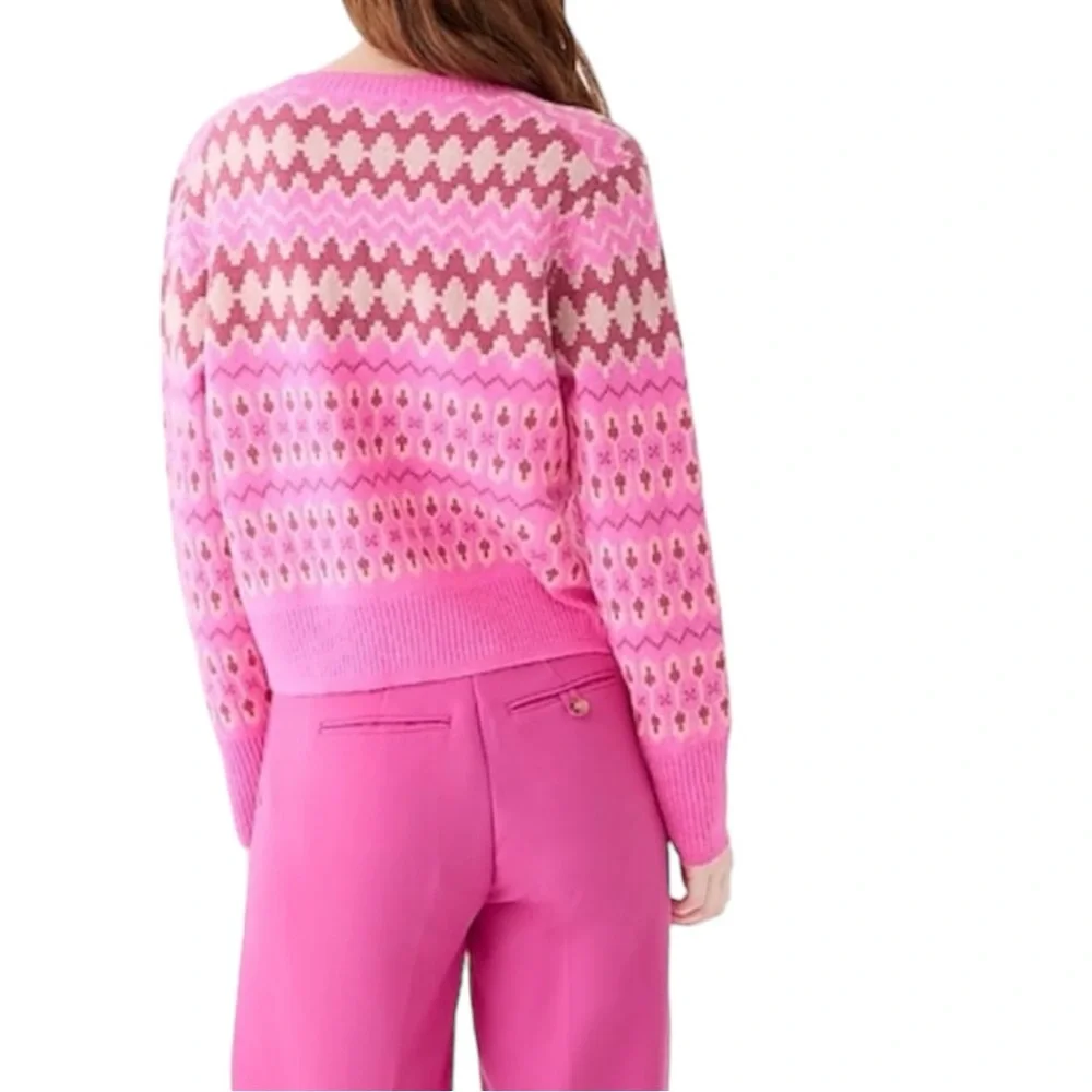 J. Crew • Cashmere Cropped Fair Isle V-neck Sweater - Picture 10 of 15